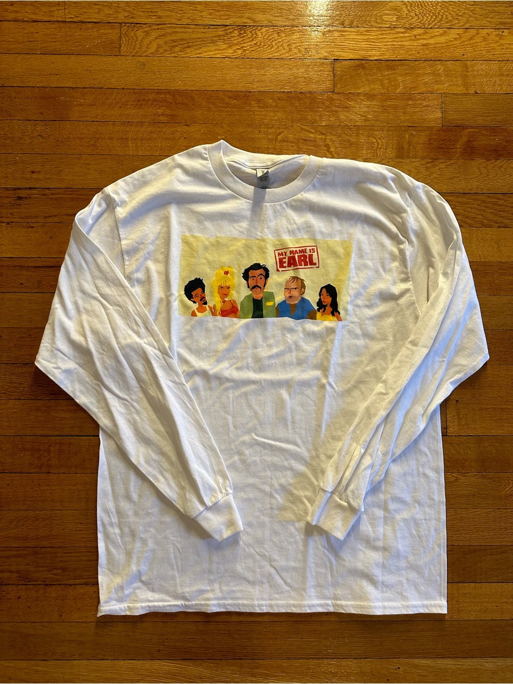 My Name Is Earl TV Promo T Shirt Longsleeve White Size Large Jason Lee